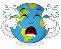 Sad Crying Earth Cartoon Character