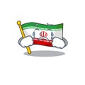 Sad Crying flag iran mascot cartoon style