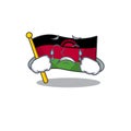 Sad Crying flag malawi mascot cartoon style