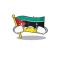 Sad Crying flag mozambique mascot cartoon style