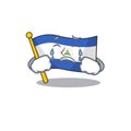 Sad Crying flag nicaragua Scroll cartoon character design Royalty Free Stock Photo