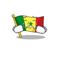 Sad Crying Flag Senegal mascot cartoon style