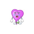 Sad Crying gesture purple love balloon cartoon character style