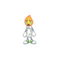 Sad Crying gesture white candle cartoon character style Royalty Free Stock Photo