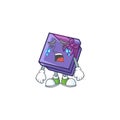 Sad Crying purple gift box cartoon character design style
