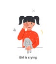 Sad crying woman concept