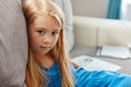 Sad daughter feeling upset about parents divorce Royalty Free Stock Photo