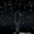 Sad depressed unhappy girl illustration