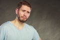 Sad depressed handsome man guy crying. Royalty Free Stock Photo