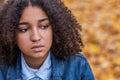 Sad Depressed Mixed Race African American Teenager Woman Royalty Free Stock Photo