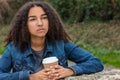 Sad Depressed Mixed Race African American Teenager Woman Royalty Free Stock Photo