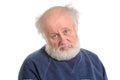 Sad depressing old man isolated portrait Royalty Free Stock Photo