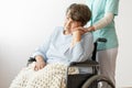 Sad disabled senior woman Royalty Free Stock Photo