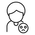 Sad dislike icon outline . Social media