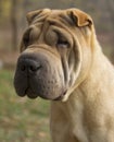 Sad Dog Portrait - Shar pei