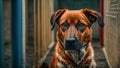 Sad dog at the shelter canine sad