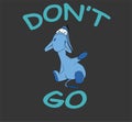 Sad donkey waving hand with text, t-shirt graphics Royalty Free Stock Photo