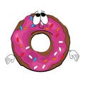 Sad doughnut cartoon