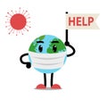 Sad Earth character on a mask Royalty Free Stock Photo