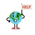 Sad Earth character Royalty Free Stock Photo