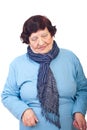 Sad elderly woman looking down Royalty Free Stock Photo