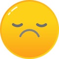 Sad emoticon icon vector unhappy smiley face