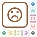Sad emoticon simple icons Royalty Free Stock Photo