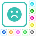 Sad emoticon solid vivid colored flat icons Royalty Free Stock Photo