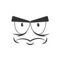 Sad emotion icon logo design. Simple angry cartoon face