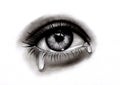 Sad eye with tear