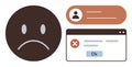 Sad Face With Error Message and User Profile Indicating Login or Access Denial Issue Royalty Free Stock Photo