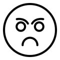 Sad face feedback icon outline vector. Smile level
