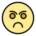 Sad face feedback icon vector flat