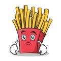 Sad face french fries cartoon character