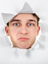 Sad Face in the Hole Royalty Free Stock Photo