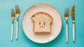 The sad toast on plate.AI generated image Royalty Free Stock Photo