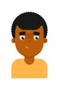 Sad facial expression of black boy avatar