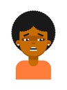 Sad facial expression of black girl avatar