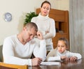 Sad family having financial problems Royalty Free Stock Photo