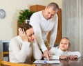 Sad family having financial problems Royalty Free Stock Photo