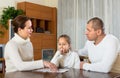 Sad family having financial problems Royalty Free Stock Photo