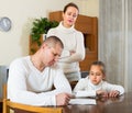 Sad family having financial problems Royalty Free Stock Photo