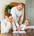 Sad family having financial problems Royalty Free Stock Photo