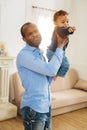 Sad father holding his little boy Royalty Free Stock Photo