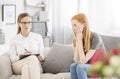 Patient at psychological therapy session Royalty Free Stock Photo