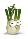 Sad fennel, disappointed cartoon character