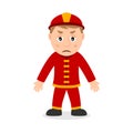 Sad Fireman Cartoon Character Royalty Free Stock Photo