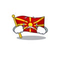 Sad of flag macedonia cartoon mascot style Royalty Free Stock Photo