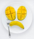 Sad fruit on a plate Royalty Free Stock Photo