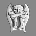 Sad gargoyle stone sculpture